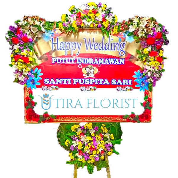 Bunga Papan Happy Wedding Jogja UPJ 03